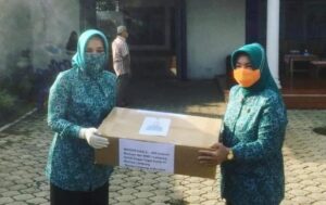 Bagikan 1000 Masker, Ketua TP-PKK Lampung Terjun Lansung Ke Metro