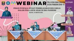 Ketua TP. PKK Kota Metro Membuka Webinar PUSPAGA “Pola Asuh Anak Di Era Pandemi”