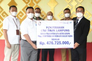 Pemkot Metro Menerima CSR dari PT Bank Lampung