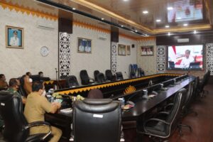 Walikota Metro Ikuti Pertemuan Melalui Video Conference Bersama Presiden Joko Widodo