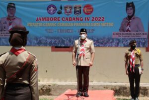 Wahdi Membuka Jambore Cabang IV 2022 Kwarcab Gerakan Pramuka Kota Metro