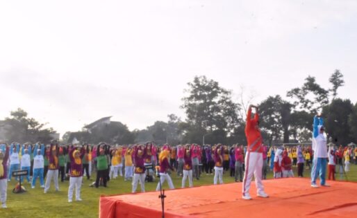 Kurang Lebih 2500 Peserta Senam LLI Kota Metro Padati Lapangan Karangrejo