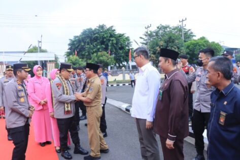 Wahdi Ikut Sambut Kunker Kapolda Lampung di Mako Polres Metro