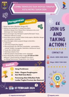 Ayo Ikuti Lomba Teknologi dan Inovasi Terapan Kota Metro Tahun 2024