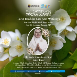 Jajaran Pemkot Metro Berduka, Isteri Wakil Walikota Metro Meninggal Dunia