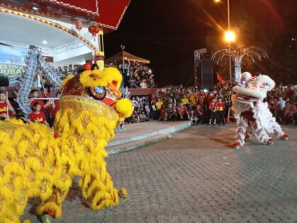 Atraksi Barongsai Pukau Pengunjung Samberpark, di Acara Festival Putri Nuban