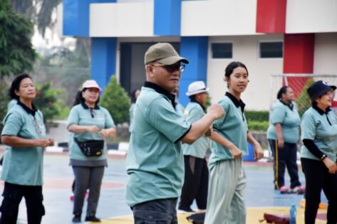 Rayakan Hari Jadi Metro ke 87 WKRI Gelar Gebyar Senam, Diawali dengan Bhakti Sosial