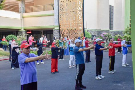 Usai Senam, Descatama Paksi Moeda Minta Dukungan ASN Selama Dua Bulan Sebagai Pjs Wali Kota Metro