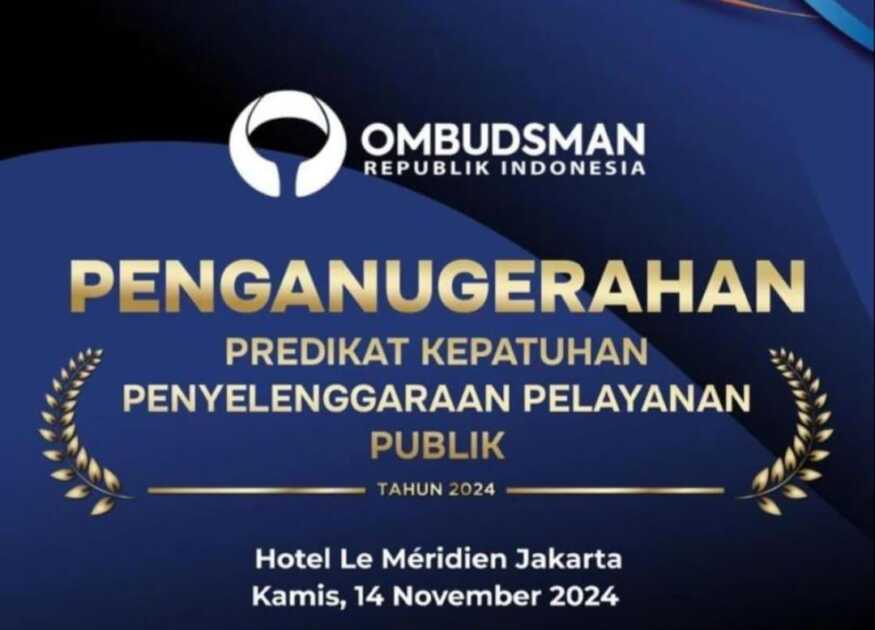 Kota Metro Raih Penghargaan Kepatuhan Penyelenggaraan Pelayanan Publik Tertinggi dari Ombudsman RI