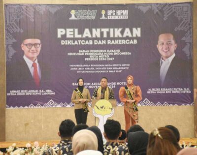 Pjs. Walikota Metro, Descatama Hadiri Pelantikan BPC HIPMI Metro