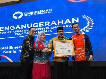 Menutup Tahun 2024, Metro Raih Penghargaan Terbaik 1 Se-Provinsi Lampung Pelayanan Publik dari Ombudsman RI
