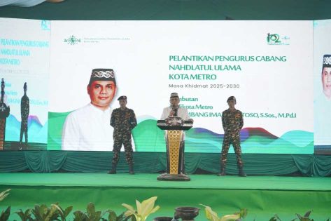 Wali Kota Metro Hadiri Pelantikan Pengurus PCNU Kota Metro Masa Khidmat 2025–2030