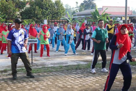 Sekda Metro senam bersama LLI Metro Selatan sekaligus pengukuhan