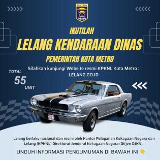 Pengumuman Lelang Kendaraan Dinas Pemkot Metro