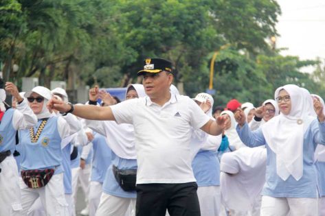 Wali Kota Metro isi Minggu pagi dengan olahraga di CFD bersama warga