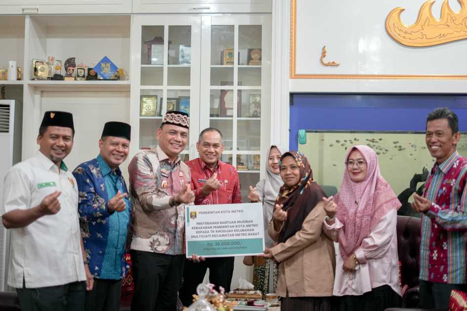 Pemerintah Kota Metro dan Baznas Salurkan Bantuan untuk TK Khodijah Metro Barat yang Terdampak Kebakaran