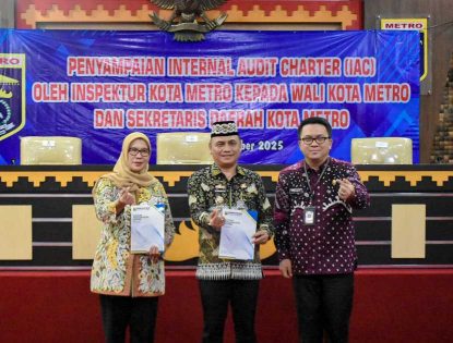 Walikota Metro Tegaskan Penguatan Tata Kelola Melalui Penandatanganan Internal Audit Charter