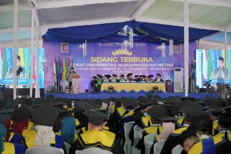 Wali Kota Metro Beri Semangat kepada 1.154 Lulusan dan Apresiasi Kemajuan UM Metro atas Pembukaan Dua Prodi Baru