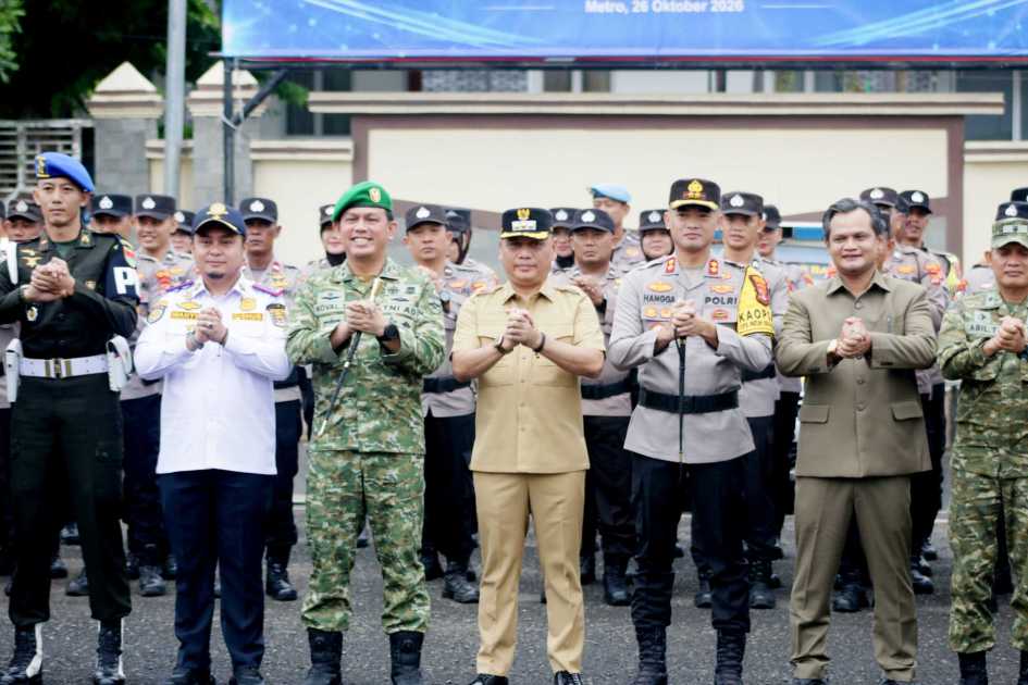 Wali Kota Metro Hadiri Apel Gelar Pasukan Operasi Patuh Krakatau 2026, Dorong Kesadaran Tertib Berlalu Lintas